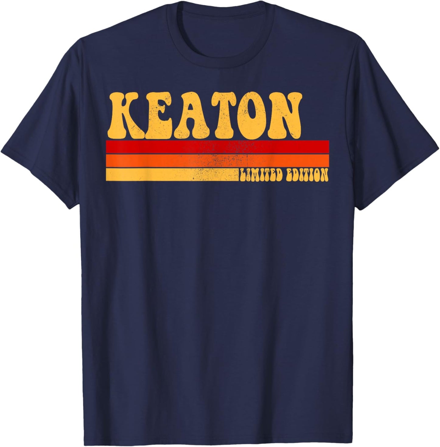 KEATON Name Personalized Idea Men Retro Vintage KEATON T-Shirt - T-Shirt | Navy