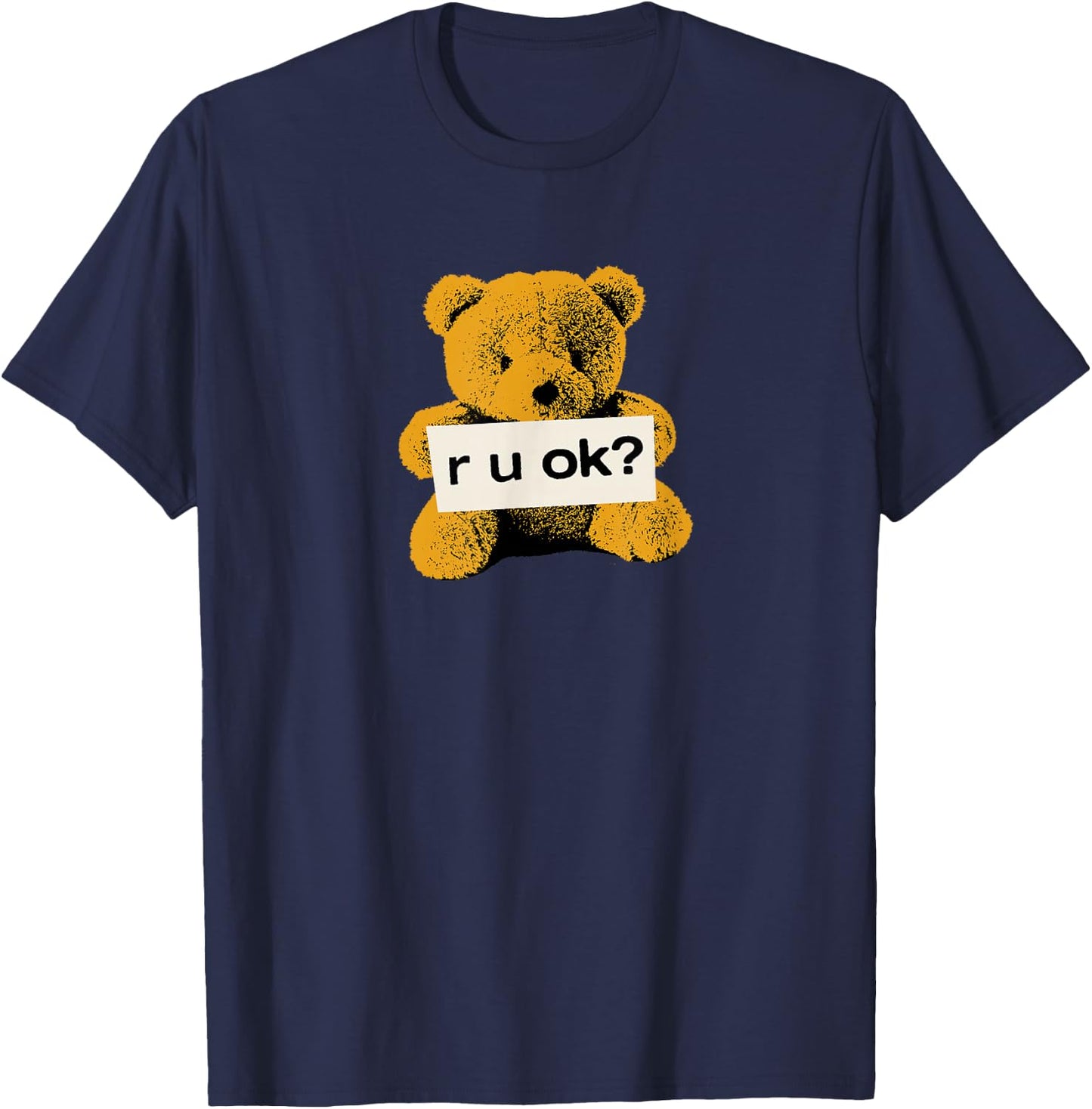 Official Yungblud Teddy R U OK? Black T-Shirt - T-Shirt | Navy