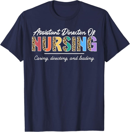 Assistant Director of Nursing Appreciation Leopard T-Shirt - T-Shirt | Navy