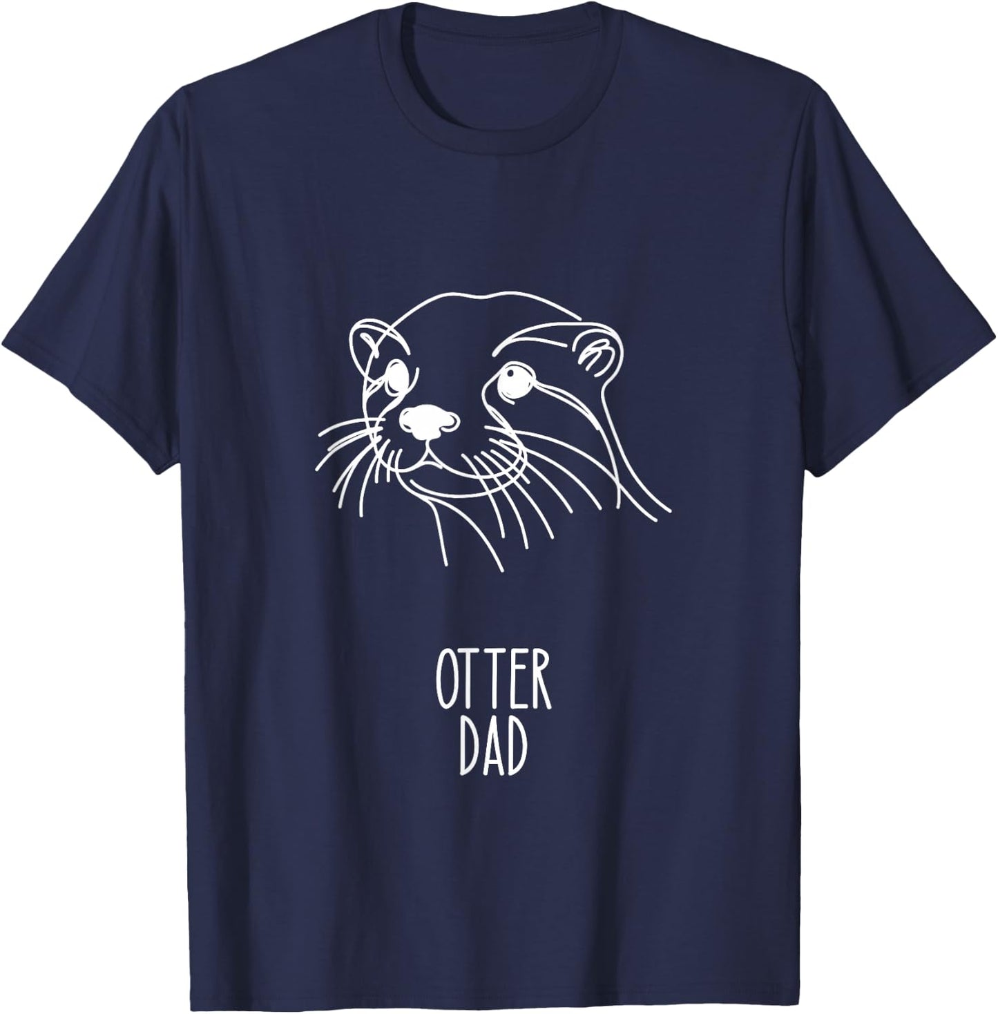 Line Art Best Otter Dad Men - Otter T-Shirt - T-Shirt | Navy