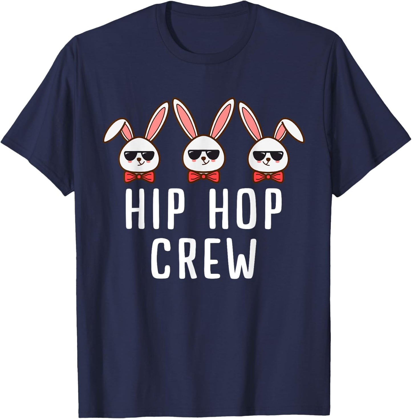Cool Hip Hop Bunny Crew Easter Egg Gift Men & Women T-Shirt - T-Shirt | Navy