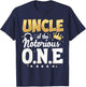 Crown 1st Birthday Uncle Of Notorious One T-Shirt - T-Shirt | Navy
