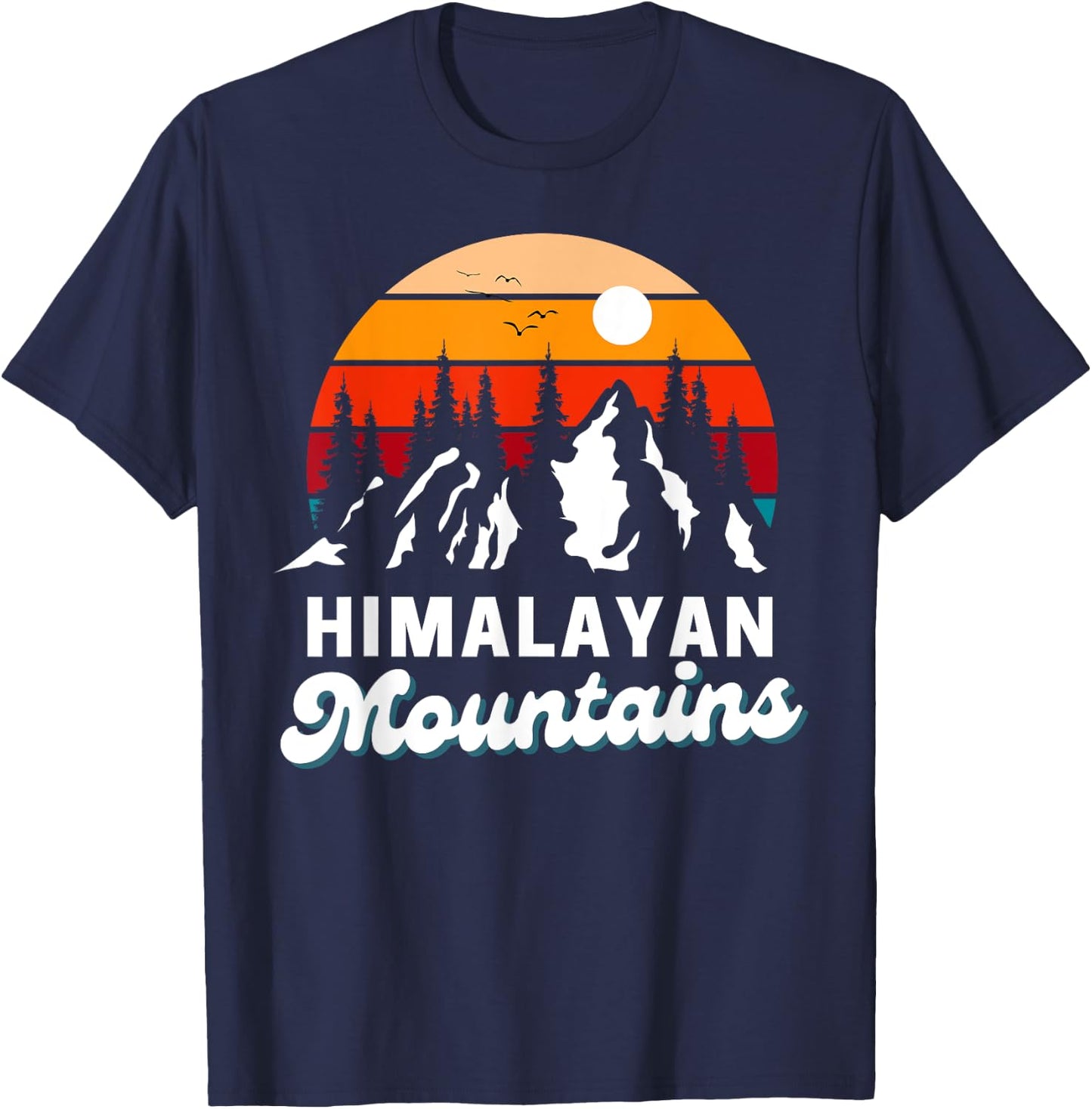 Himalayan Mountains Outdoor Hiking Nature Retro Souvenir T-Shirt - T-Shirt | Navy