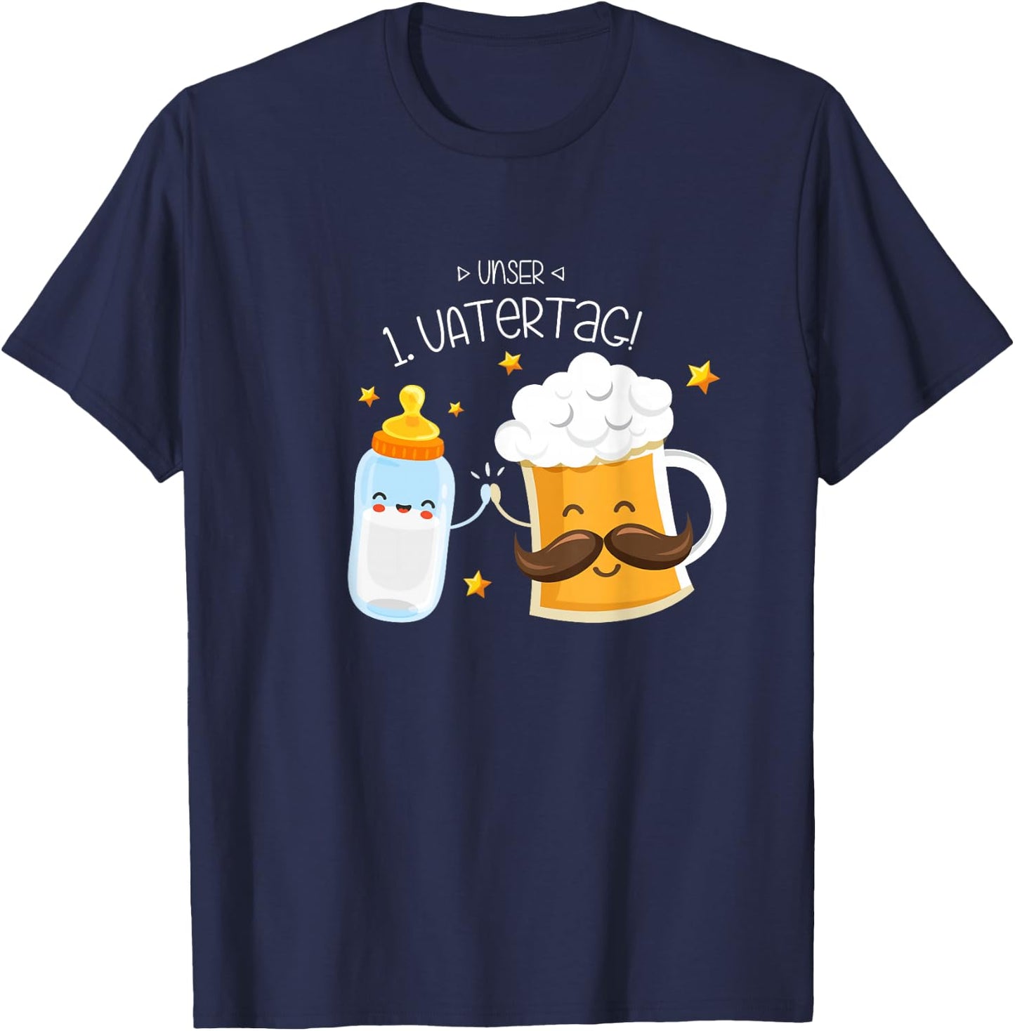 Unser erster Vatertag - Partnermotiv für Papa & Baby T-Shirt - T-Shirt | Navy