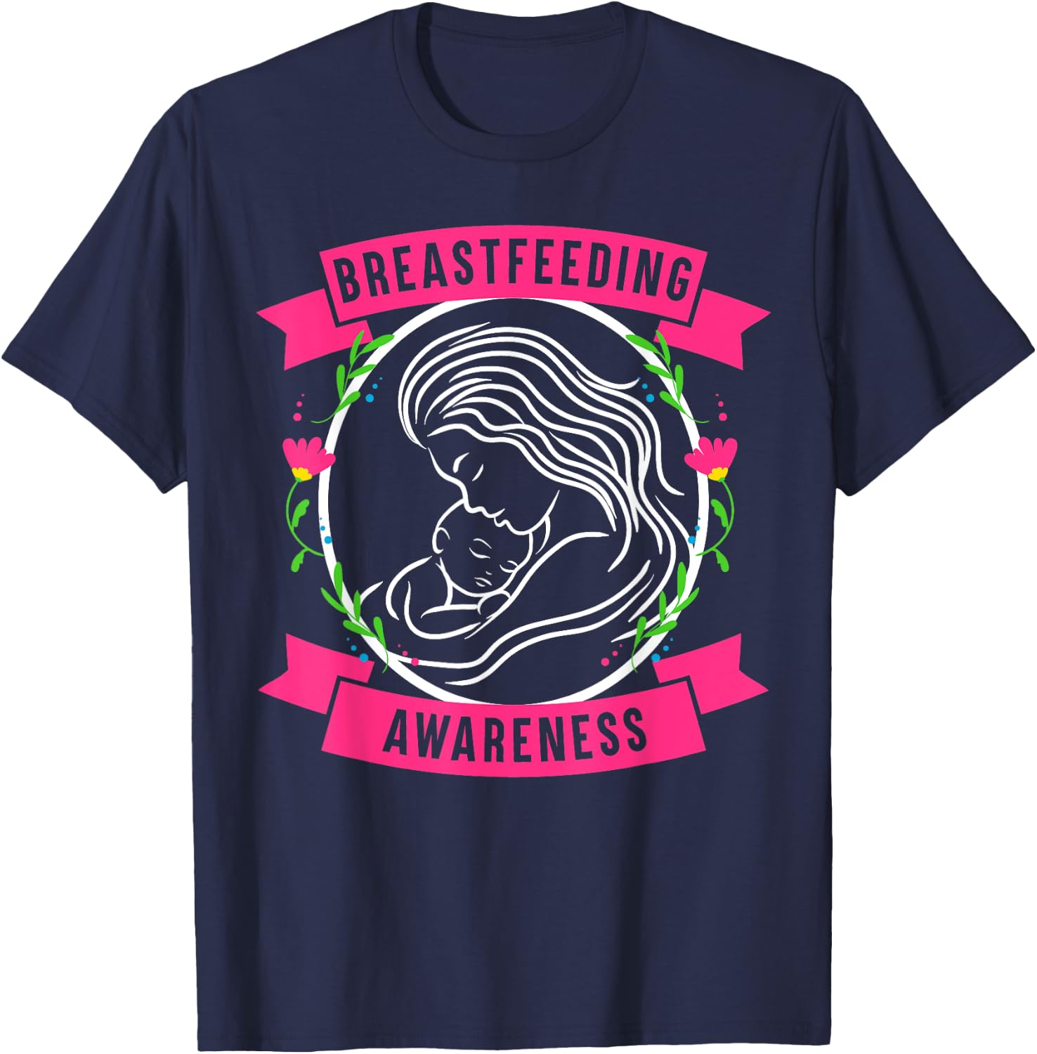 Breastfeeding Awareness Saving Breast Milk Lactation Mom T-Shirt - T-Shirt | Navy