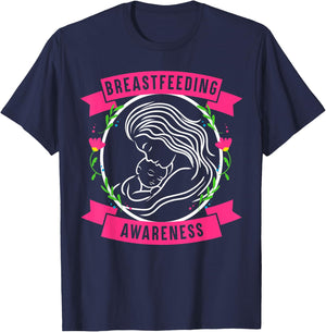 Breastfeeding Awareness Saving Breast Milk Lactation Mom T-Shirt - T-Shirt | Navy