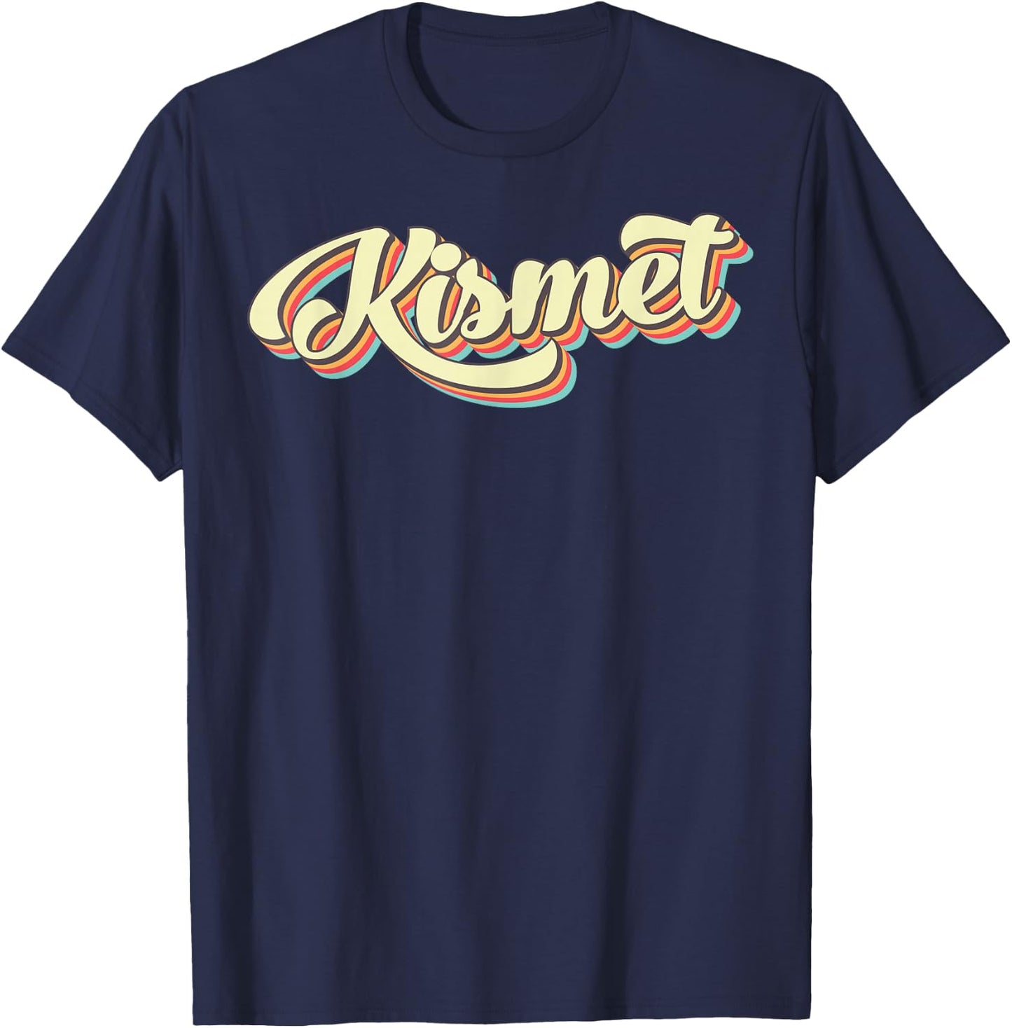 Kismet Retro Art Baseball Font Vintage T-Shirt - T-Shirt | Navy