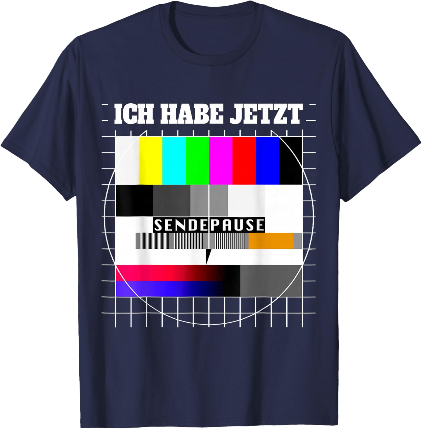 with German Text "Testbild Ich Habe Jetzt Sendepause 80s Party" Costume, black T-Shirt - T-Shirt | Navy