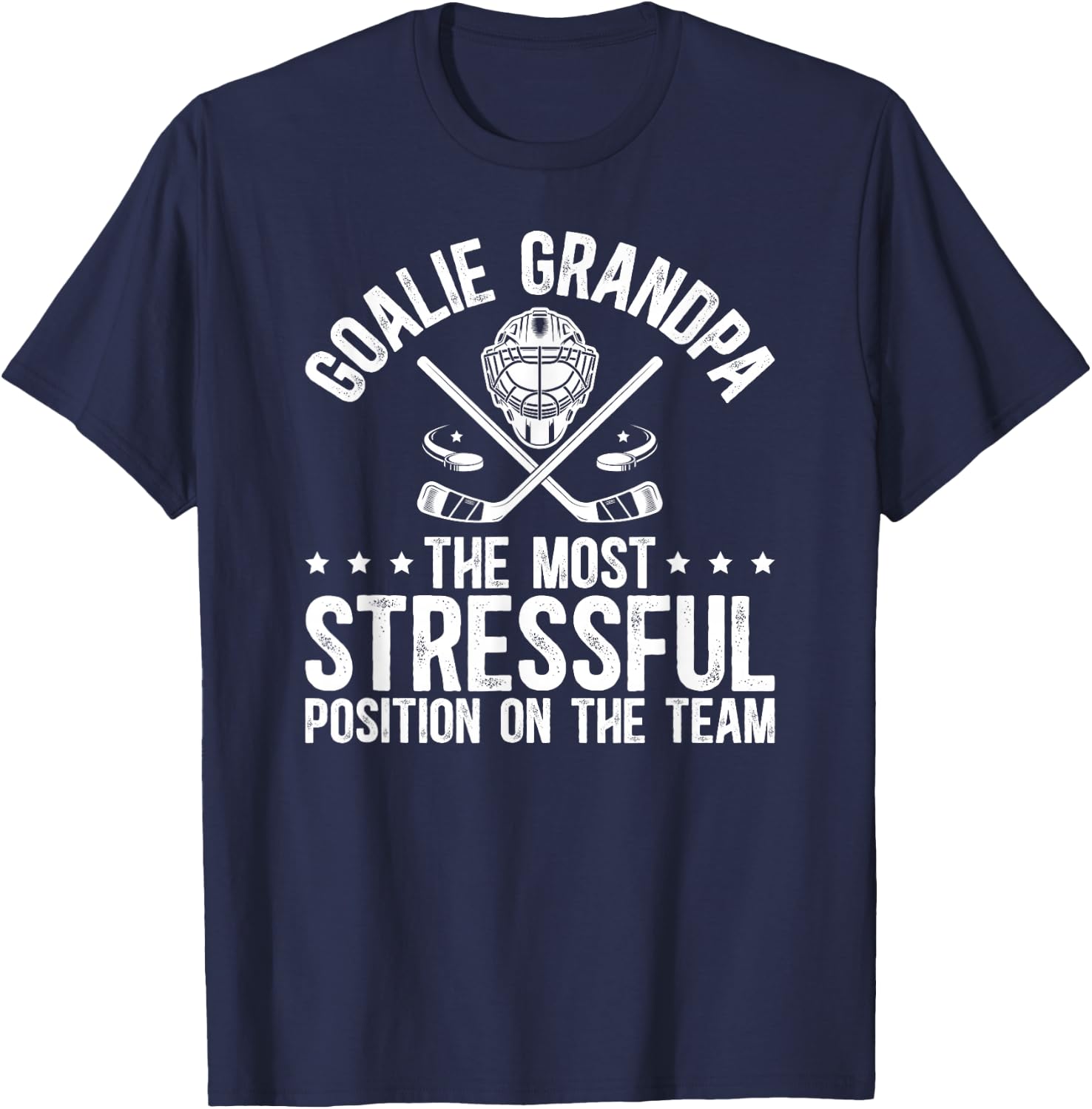 Funny Hockey Goalie Grandpa Of A Hockey Keeper Grandfather T-Shirt - T-Shirt | Navy