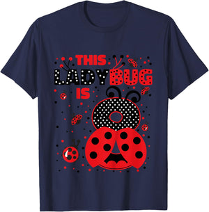 Kids Ladybug Birthday 8 Girl 8 Year Old Birthday Ladybug Lover T-Shirt - T-Shirt | Navy