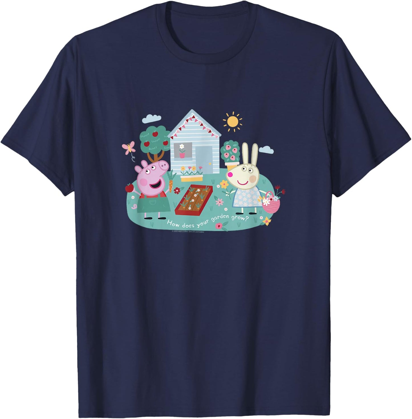 Peppa Pig How Does Your Garden Grow? Rebecca & Peppa T-Shirt - T-Shirt | Navy