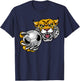 Wildcat Sports Team Mascot Holding Soccer Football Ball Women Kids T-Shirt - T-Shirt | Navy