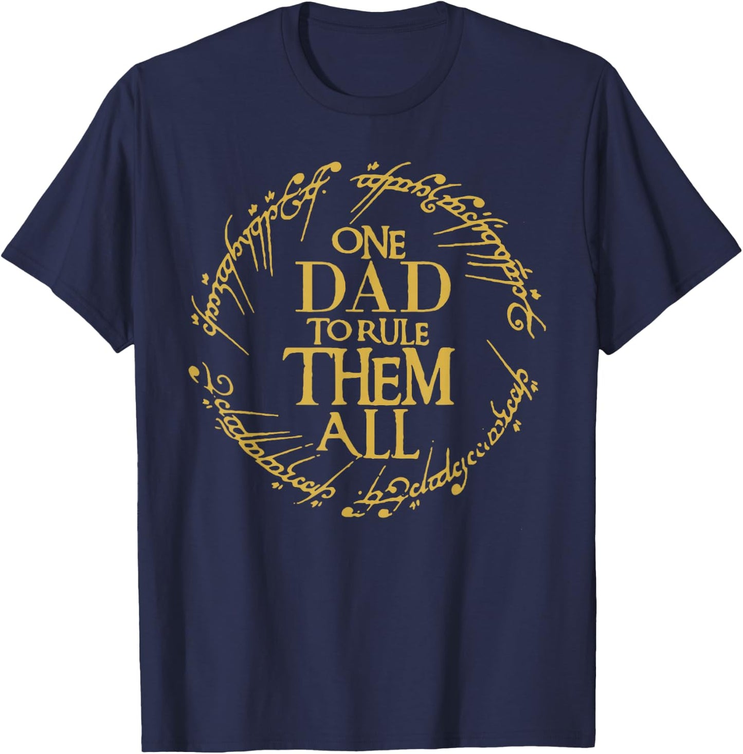 One dad to Rule Them All Fantasy Nerd Dad Graphic T-Shirt - T-Shirt | Navy