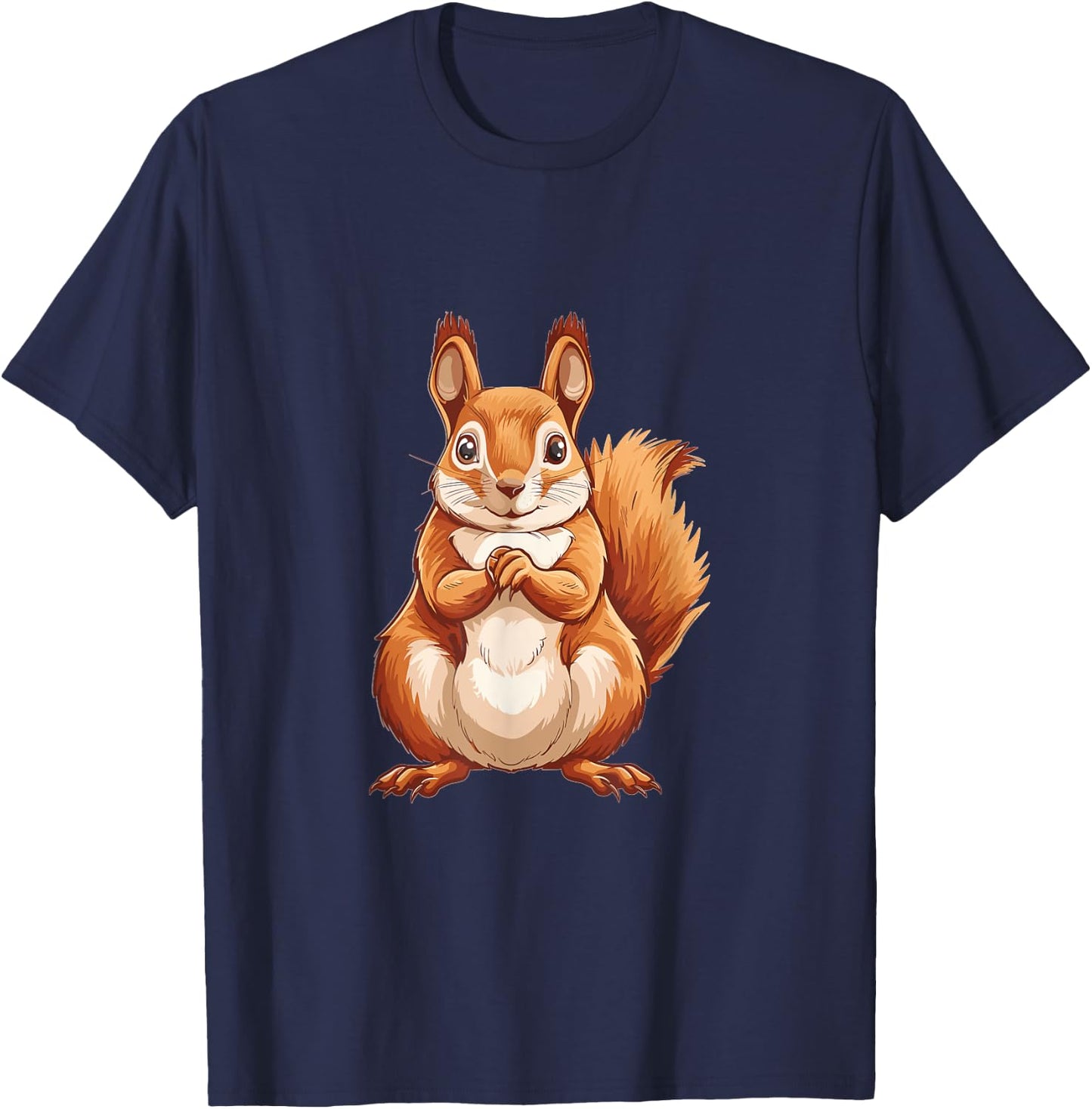 Squirrel Patriotic US Flag Animal Lover Graphic Women Kids Men T-Shirt - T-Shirt | Navy