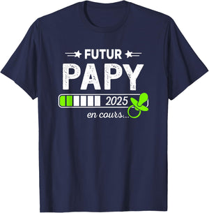 Coming Soon Grandfather Announcement Future Grandpa 2025 , Black, S T-Shirt - T-Shirt | Navy