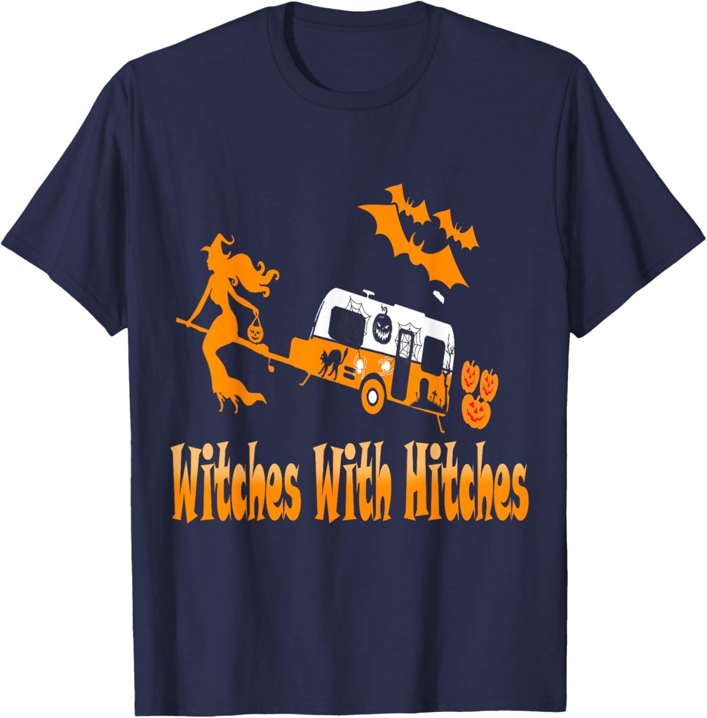 Witches With Hitches Camper RV Camper Camping Halloween T-Shirt - T-Shirt | Navy
