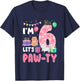 I'm 6 Let's Paw-Ty 6th Birthday Cats Lover 6 Year Old T-Shirt - T-Shirt | Navy