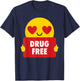 Drug Free Shirt Heart Eye Anti-Drug T-Shirt - T-Shirt | Navy