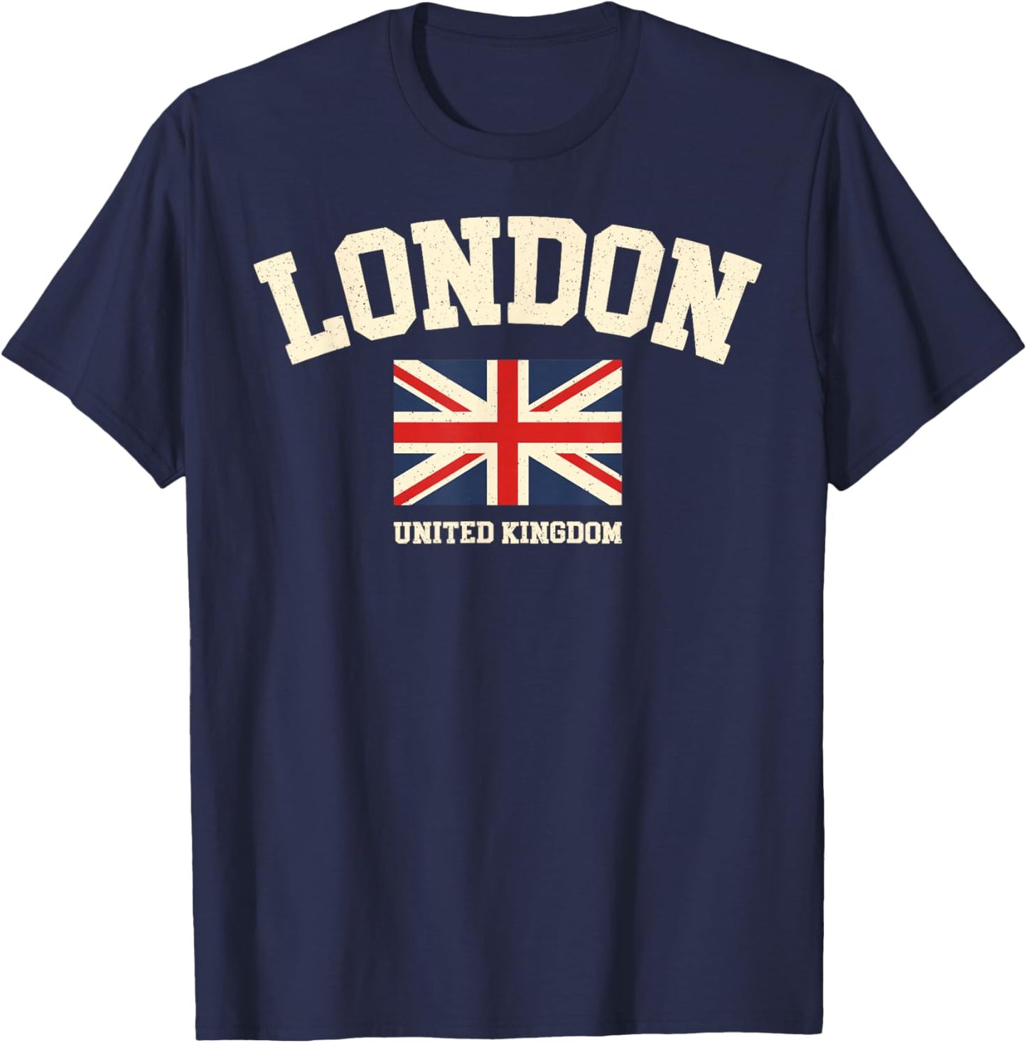 Retro Graphic Souvenir London England UK , Black, S T-Shirt - T-Shirt | Navy