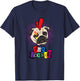 Pug Dog Pug Rocker Punk Rock Funny Cute T Shirt Women Kids T-Shirt - T-Shirt | Navy