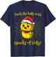 Duck the Halls with Quacks of Holly! funny Christmas Duck T-Shirt - T-Shirt | Navy