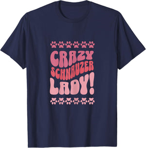 Crazy Airedale Terrier Lady Design for Dog Lovers T-Shirt - T-Shirt | Navy