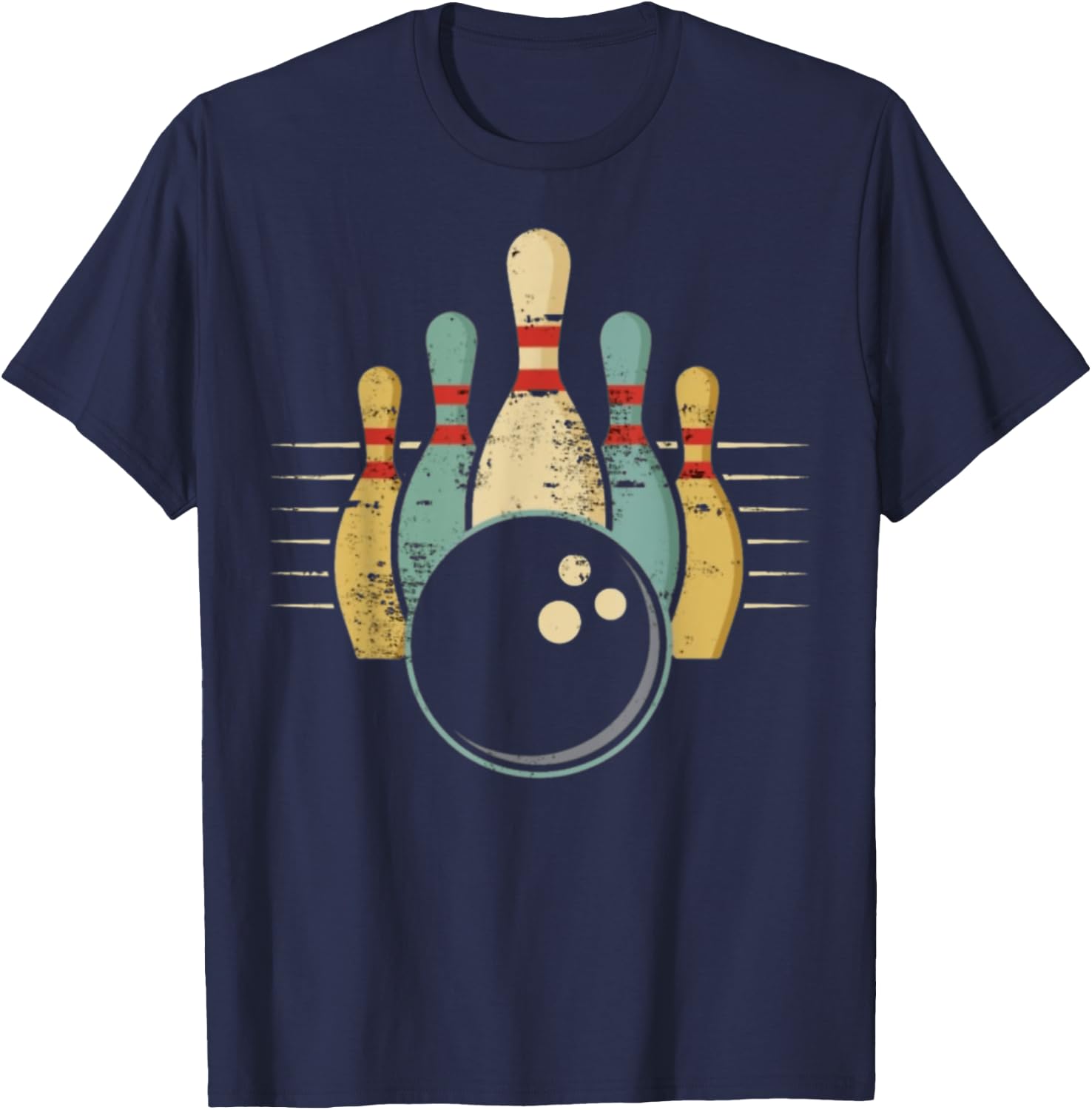 Funny Gift Funny Teen Bowling , Black, S T-Shirt - T-Shirt | Navy