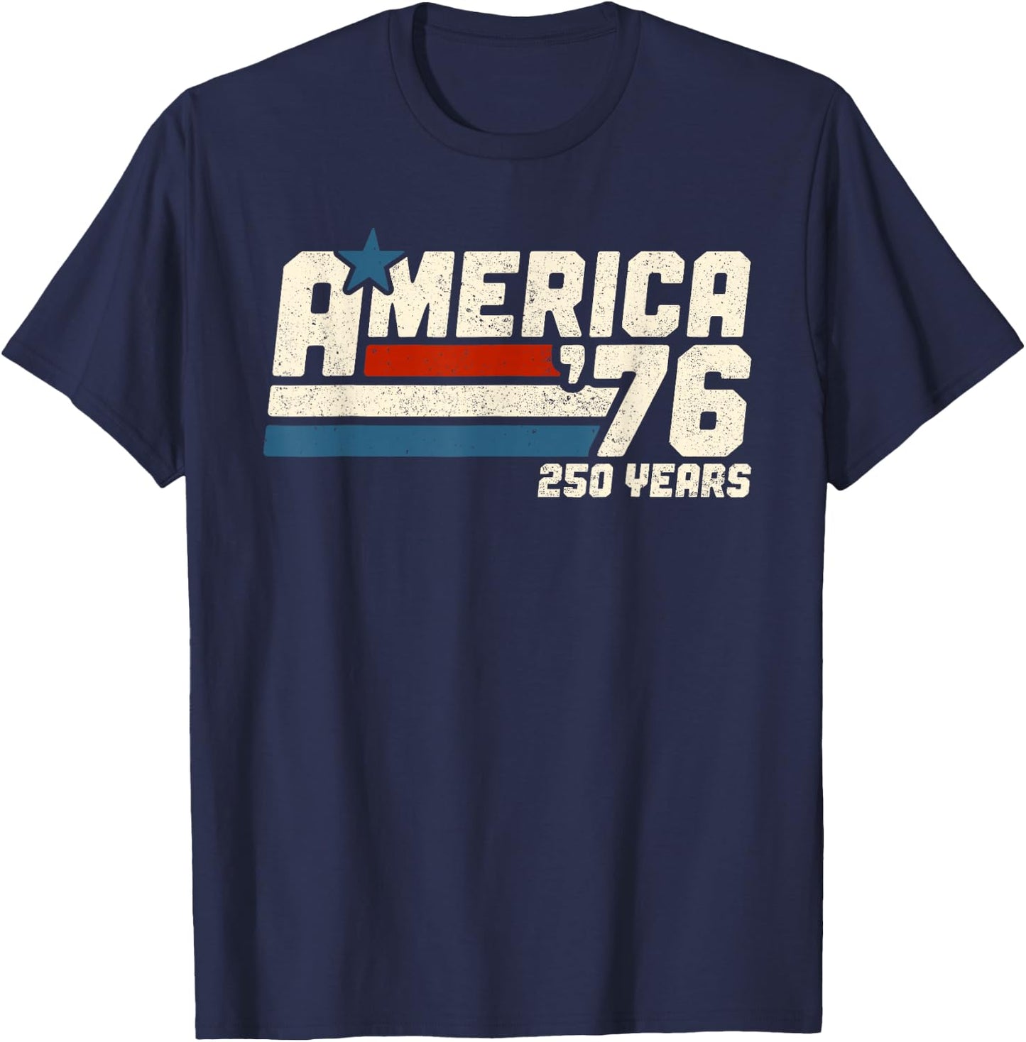 America Retro 250 Years 250th Anniversary USA 1776-2026 T-Shirt - T-Shirt | Navy