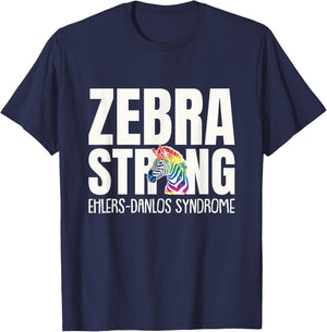 EDS Awareness Ehlers Danlos Syndrome Zebra Strong T-Shirt - T-Shirt | Navy
