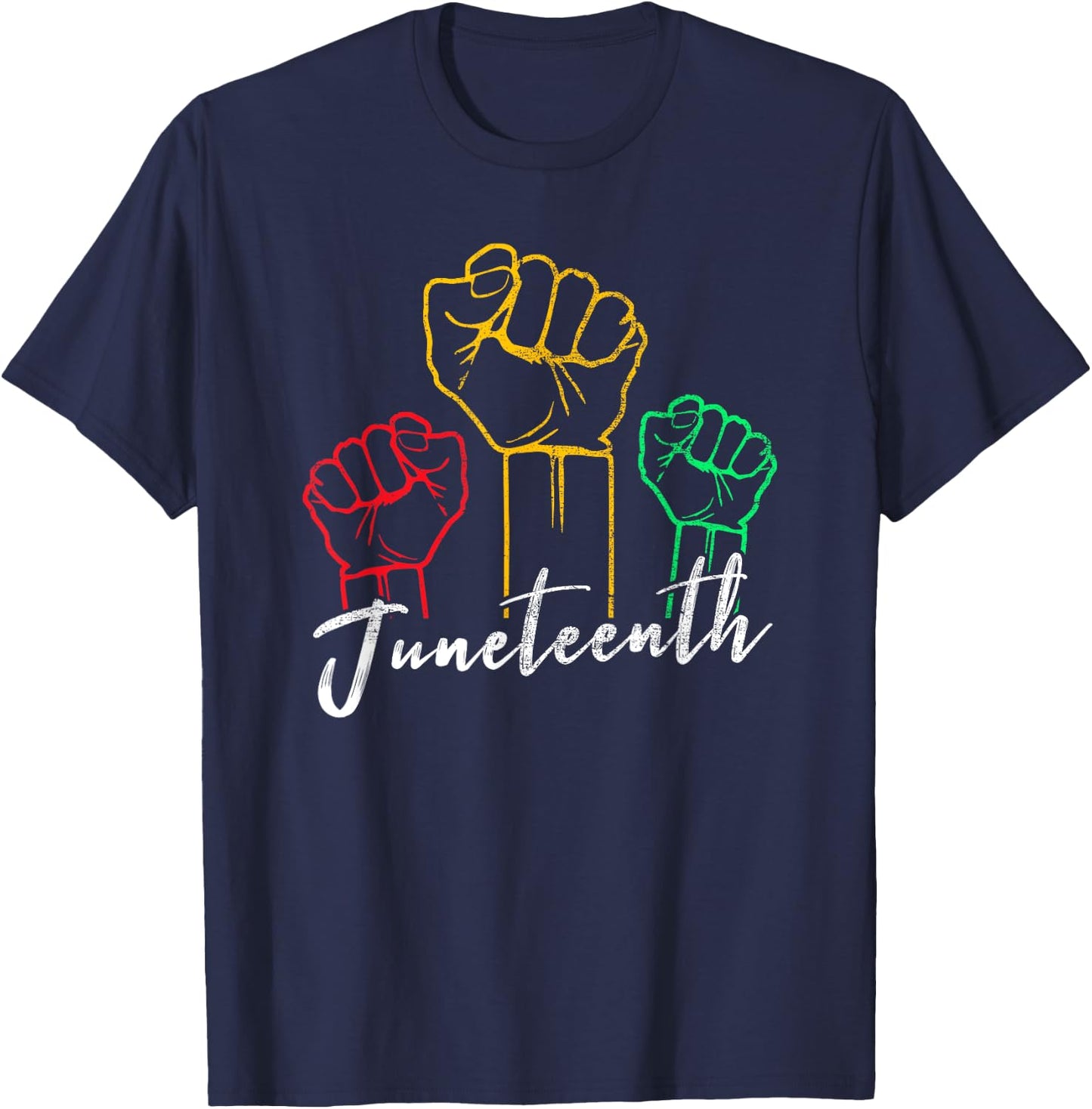 Groovy Juneteenth African American Freedom Black History T-Shirt - T-Shirt | Navy