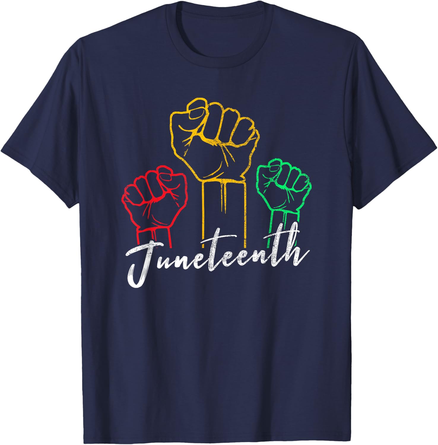 Groovy Juneteenth African American Freedom Black History T-Shirt - T-Shirt | Navy