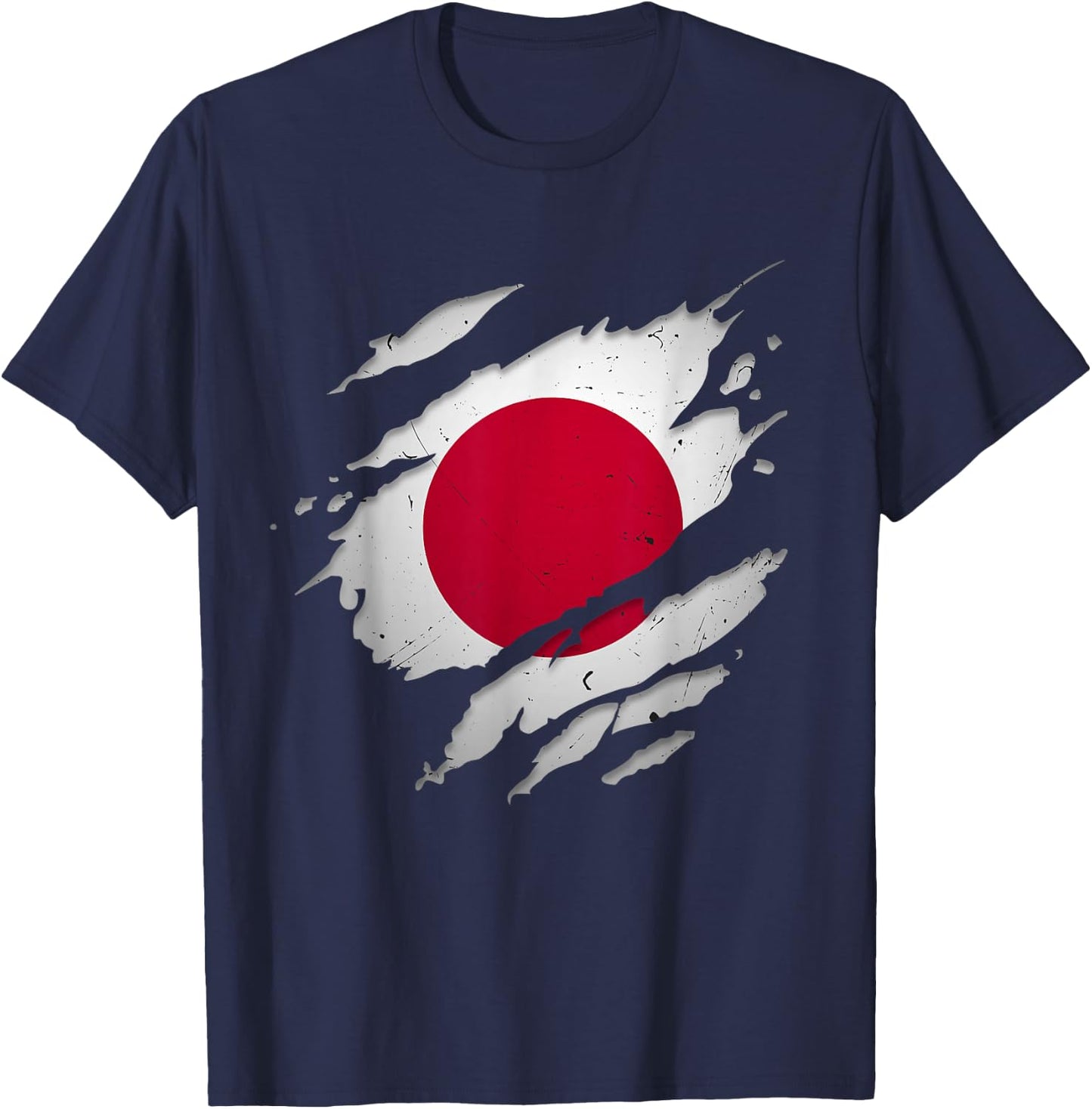 Stolze japanische Hemden | zerrissene japanische Flagge T-Shirt - T-Shirt | Navy