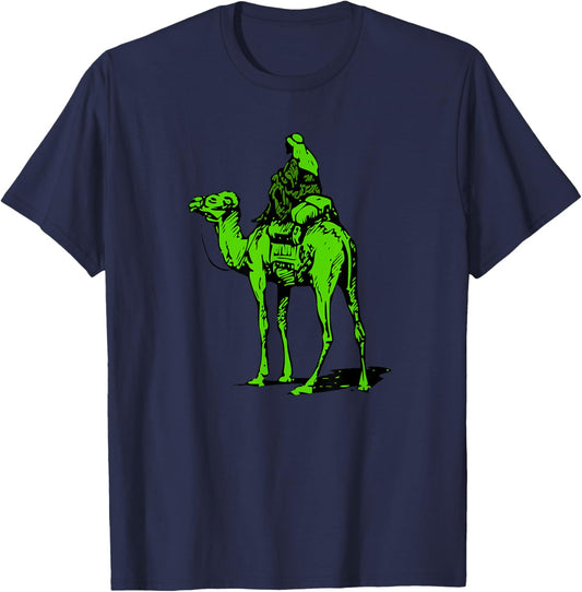 Silk Road Green Camel , Black, S T-Shirt - T-Shirt | Navy