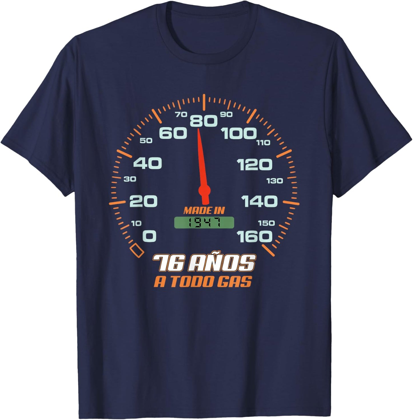 Cumpleanos 76 Anos A Todo Gas Nacidos En 1947 Motor Coches T-Shirt - T-Shirt | Navy