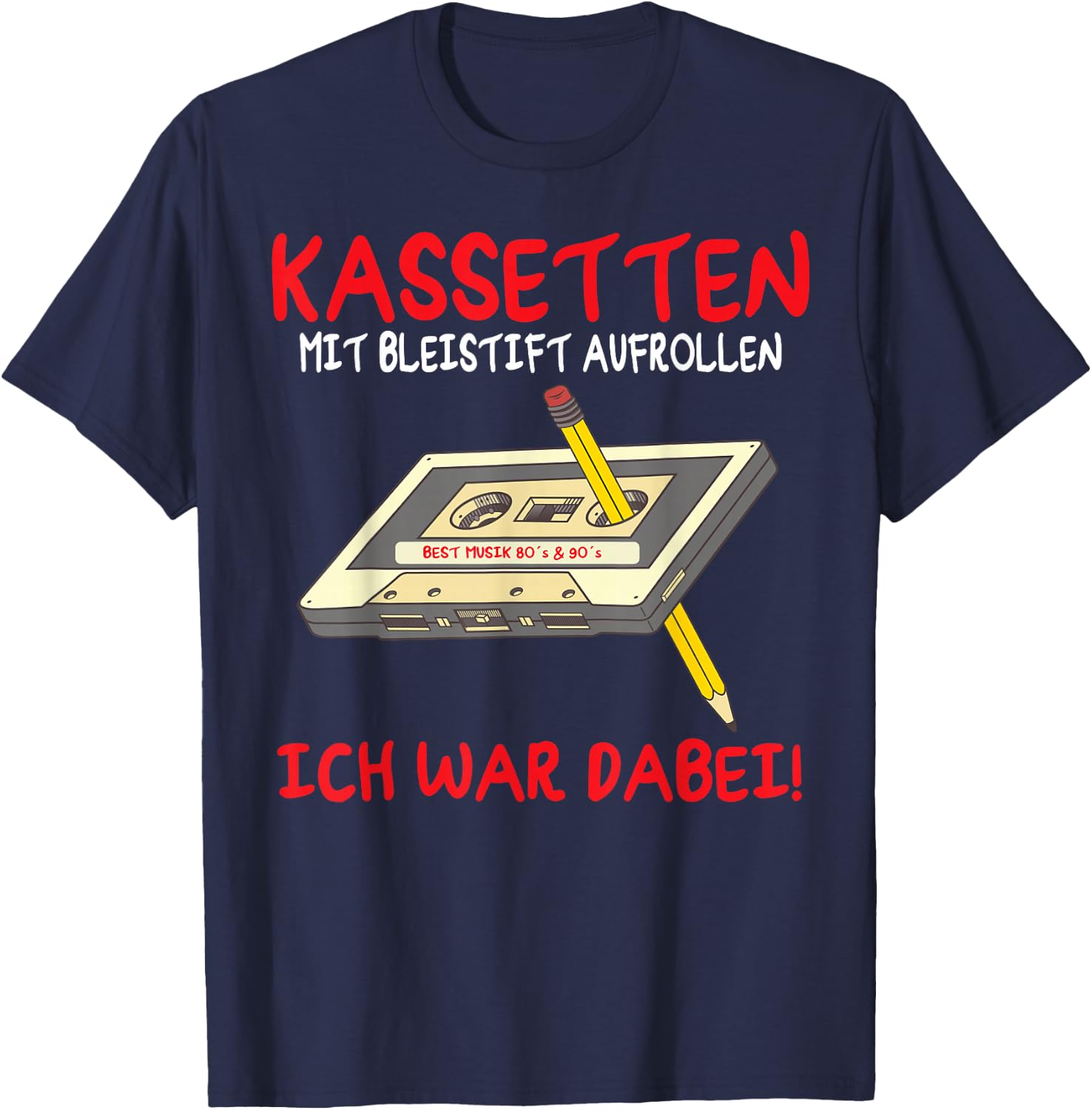 80er Jahre Outfit Herren 90er Jahre outfit Damen Retro Party T-Shirt - T-Shirt | Navy