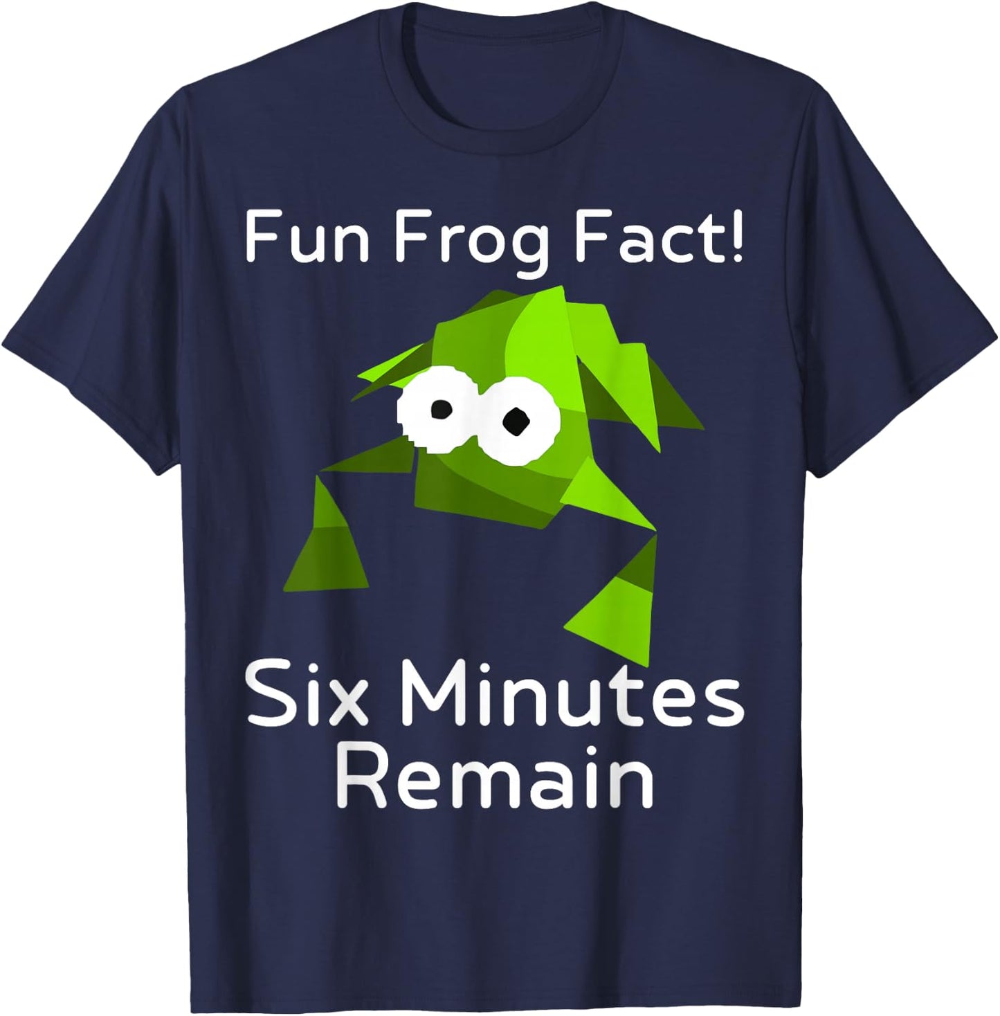 Fun Frog Fact Six Minutes Remain Cursed Frog Meme Brainrot T-Shirt - T-Shirt | Navy