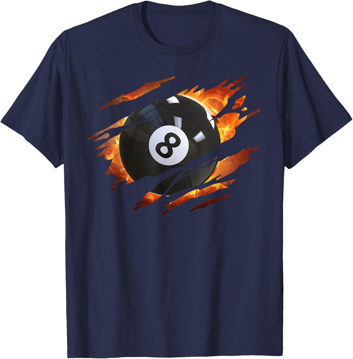 Billiards Men 8 Ball Pool Pool League T-Shirt - T-Shirt | Navy