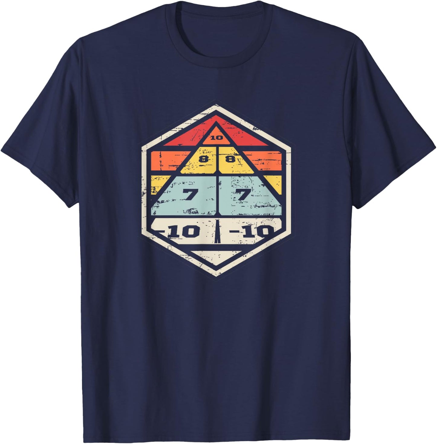 Retro badge shuffleboard board T-Shirt - T-Shirt | Navy