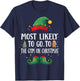 Most Likely To Go To The Gym Matching Christmas Elf T-Shirt - T-Shirt | Navy