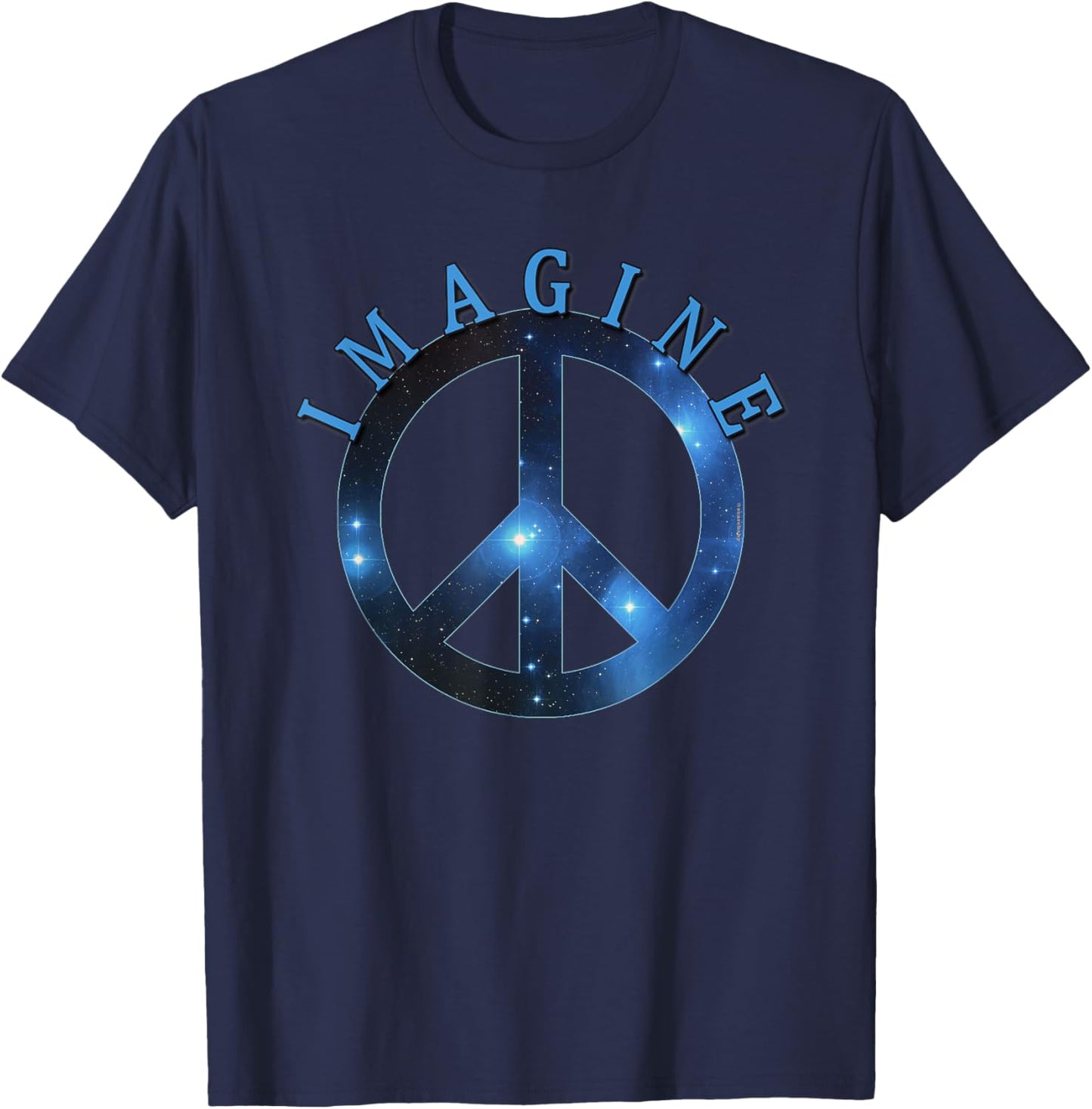 Peace Symbol IMAGINE Starry T-Shirt - T-Shirt | Navy