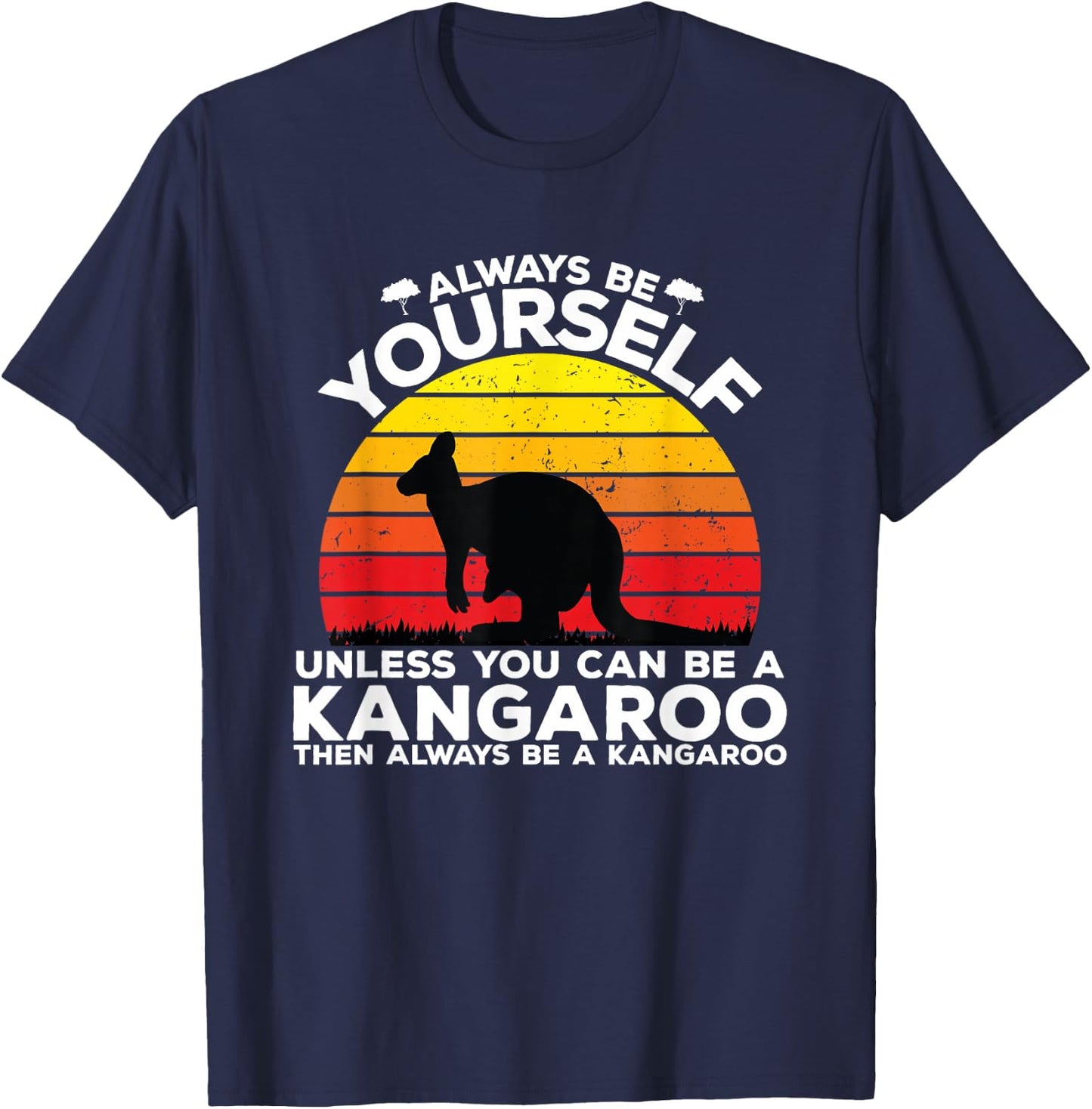 Kangaroo Design Men Women Boys Girls Kids Kangaroo Animal T-Shirt - T-Shirt | Navy