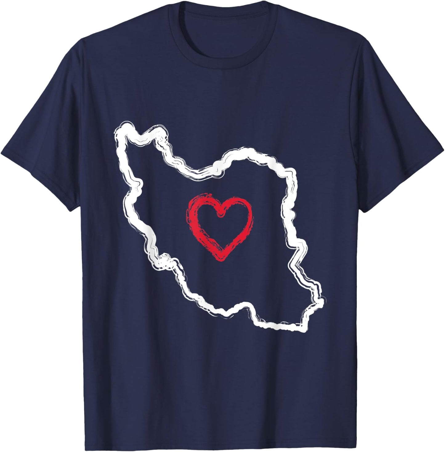 Freier Iran | Karte Herz Symbol | Freiheit Iran Azadi Persisch T-Shirt - T-Shirt | Navy
