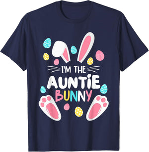 I'm The Auntie Bunny Matching Family Easter Party 2025 T-Shirt - T-Shirt | Navy