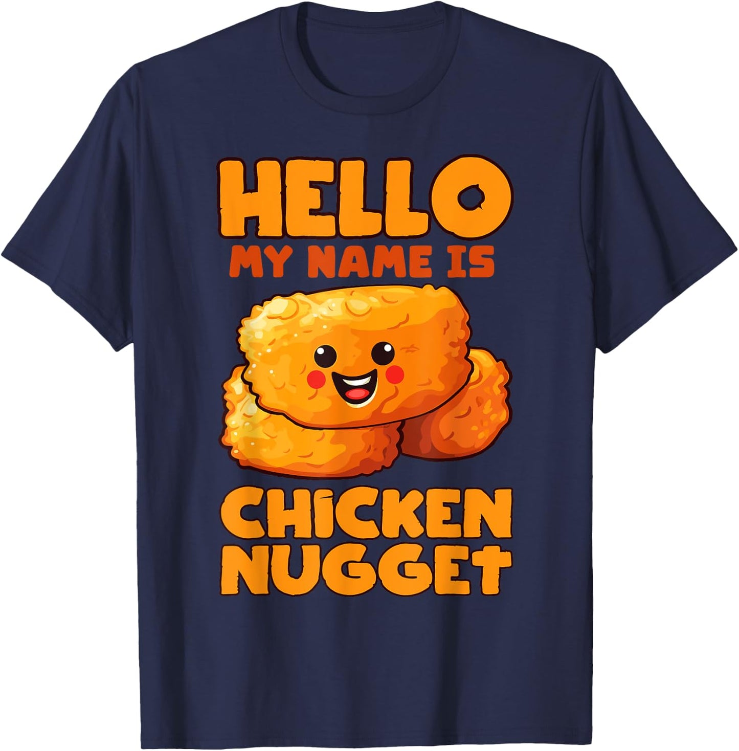 Hello My Name is Chicken Nugget Costume Kids Chicken Nugget T-Shirt - T-Shirt | Navy