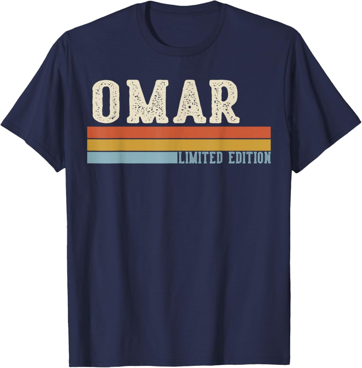 Omar Rétro Vintage Hommes Enfants Garçons Prénom T-Shirt - T-Shirt | Navy