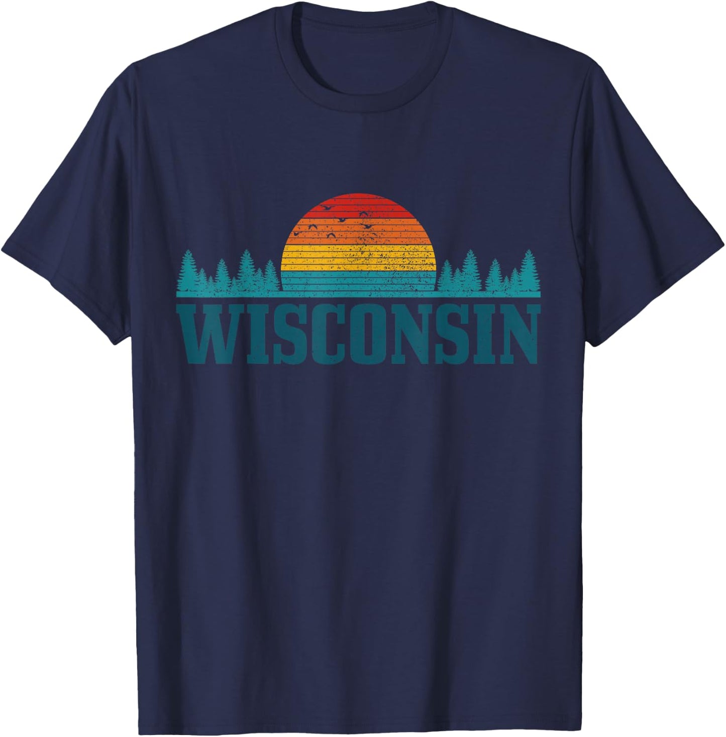 Wisconsin Vintage USA America Souvenir T-Shirt - T-Shirt | Navy