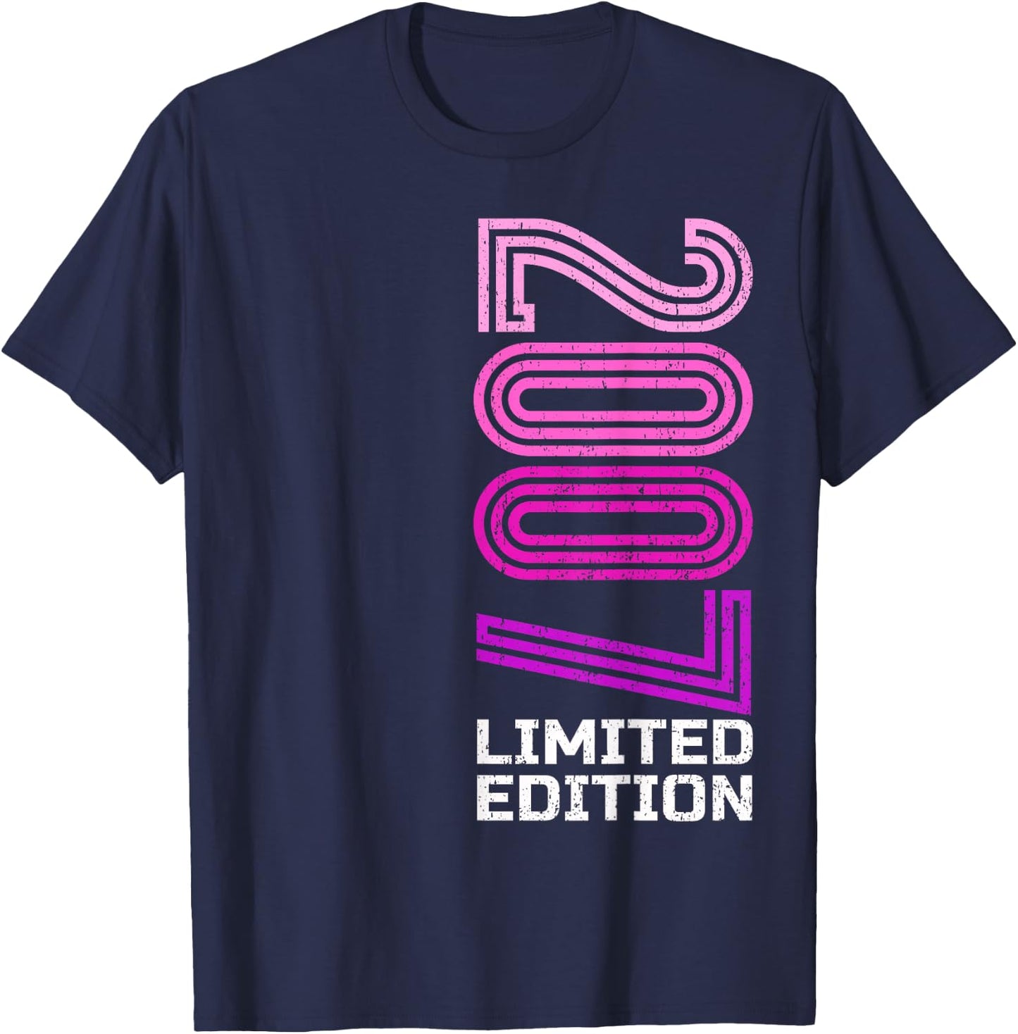 18 years man woman 2007 birthday 18 years limited edition , Black, S T-Shirt - T-Shirt | Navy