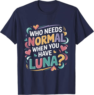 Luna Personalized Name Funny Cute Custom Luna Name T-Shirt - T-Shirt | Navy