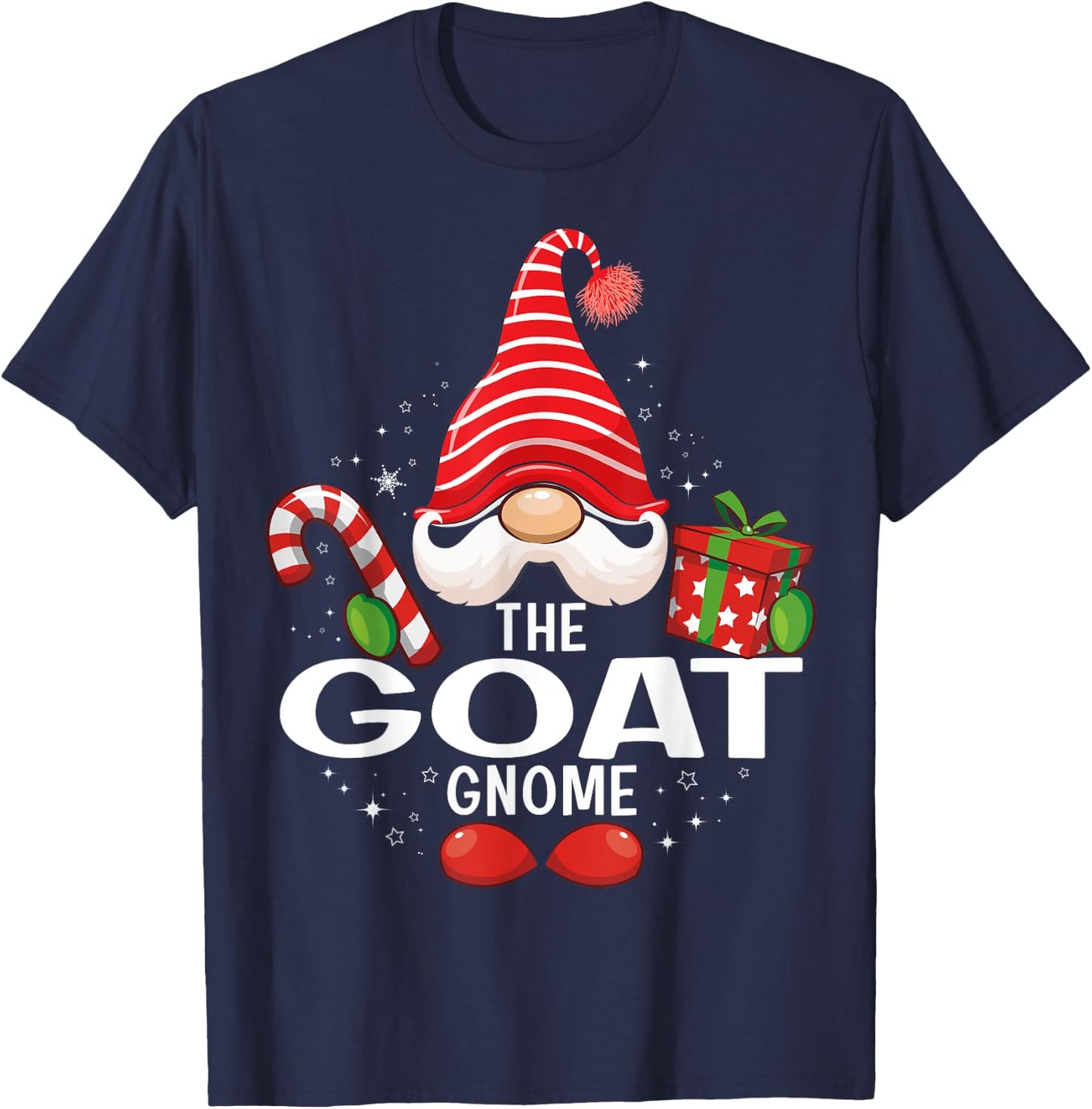 The Goat Gnome Christmas Matching Family T-Shirt - T-Shirt | Navy