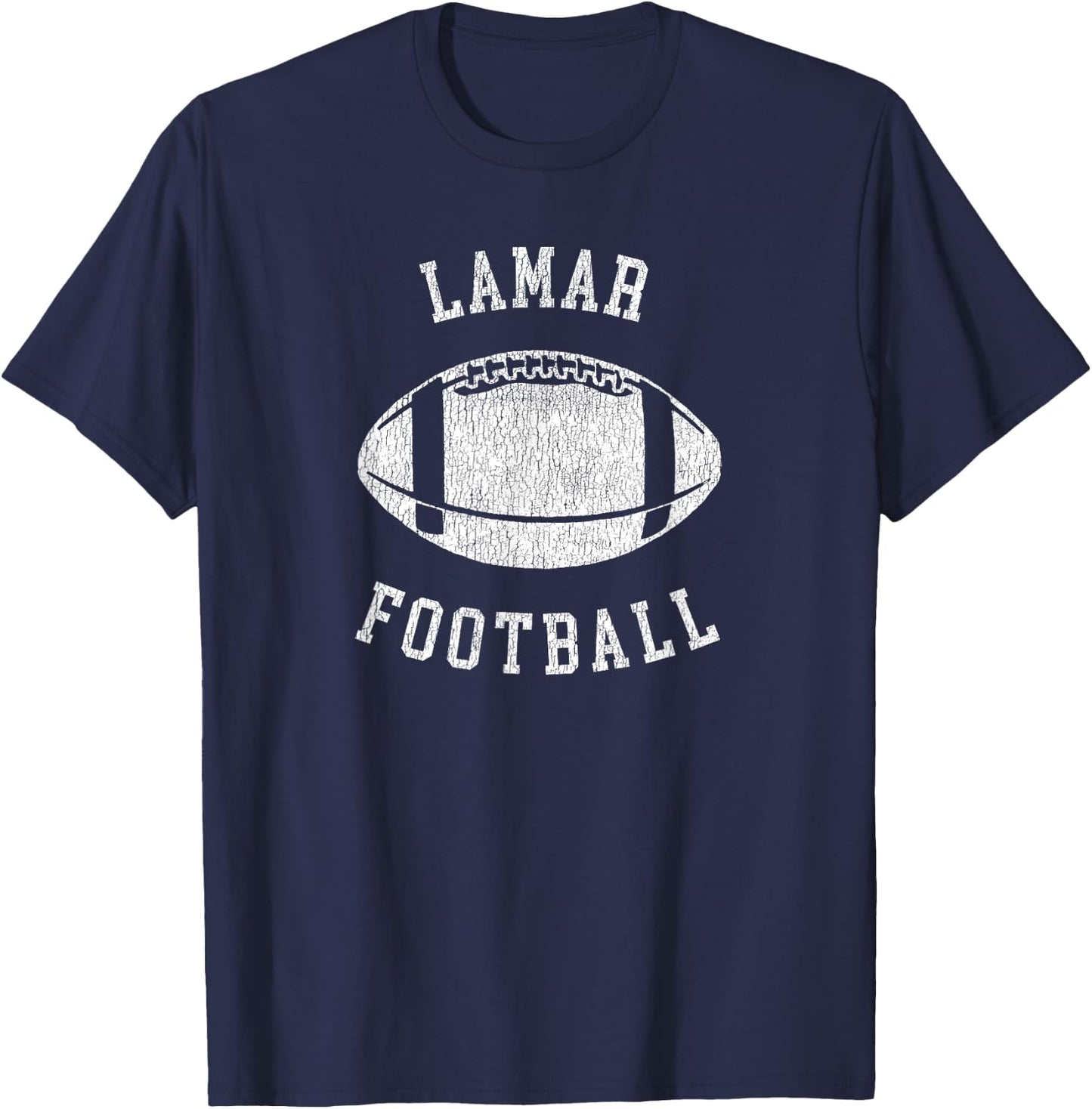 Lamar Football Distressed Vintage 80's Throwback Classic T-Shirt - T-Shirt | Navy